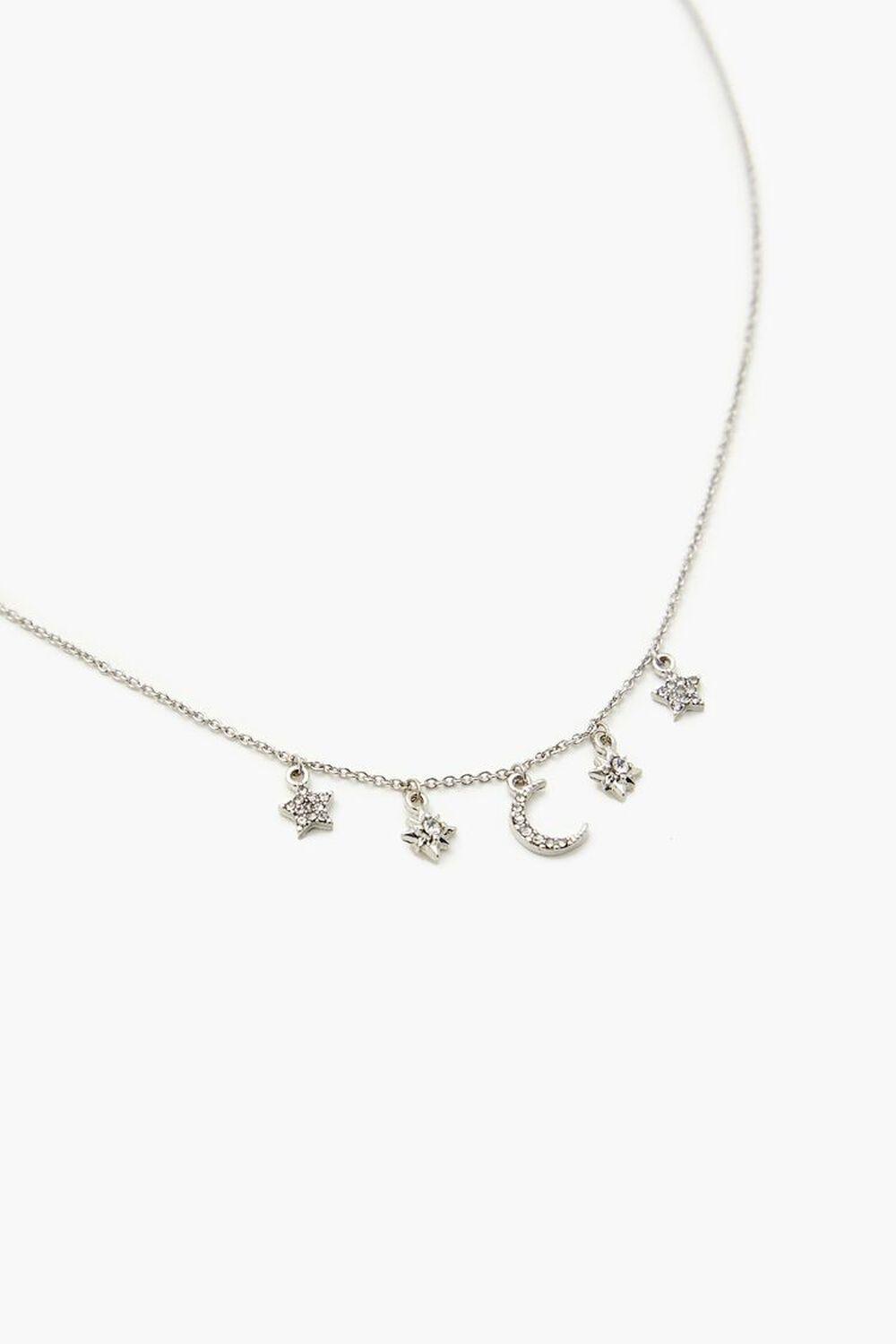 Rhinestone Moon Charm Necklace | Forever 21 Product Image