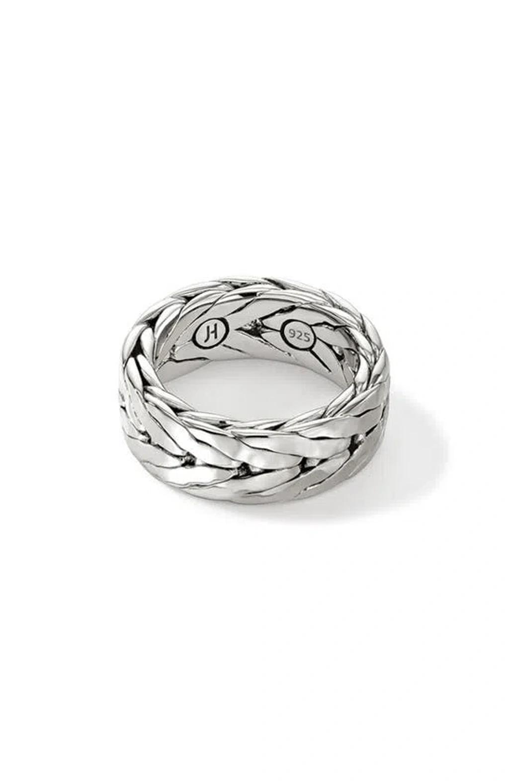 JOHN HARDY Hammered Silver Chain Band Ring Product Image