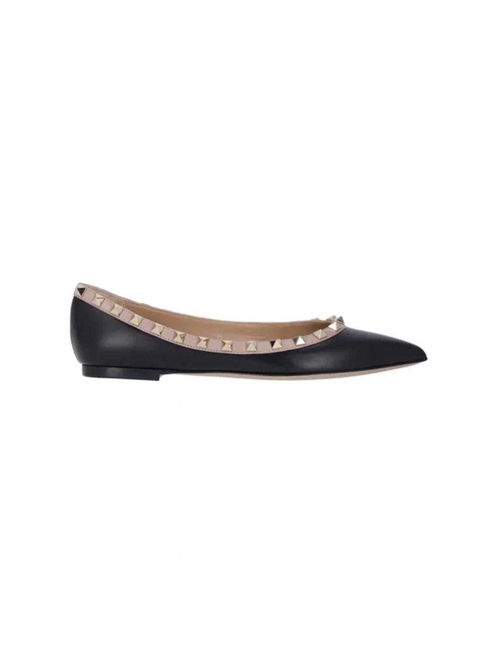 VALENTINO GARAVANI Flat Shoes In Black Poudre Product Image