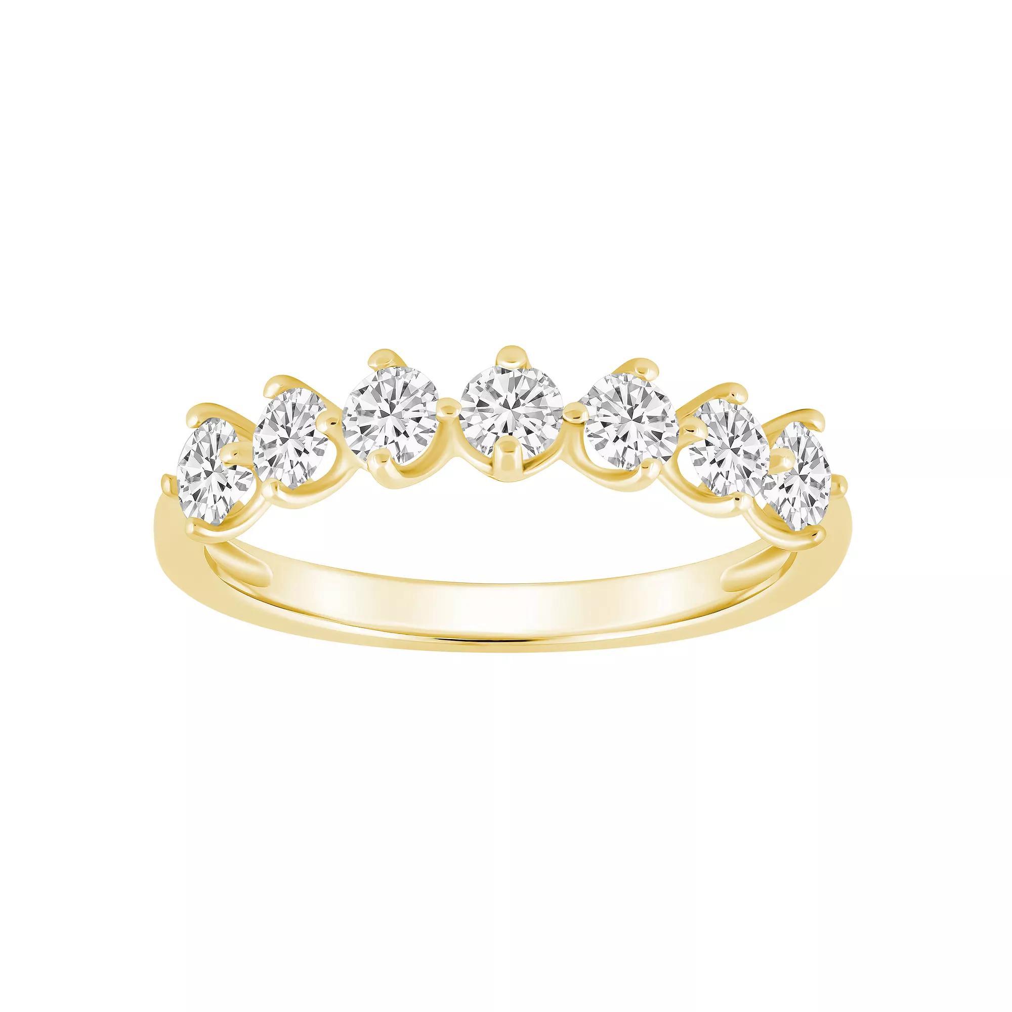 Alyson Layne 14k Gold 7/8 Carat T.W. Diamond 7-Stone Wedding Band, Women's, Size: 6 Product Image