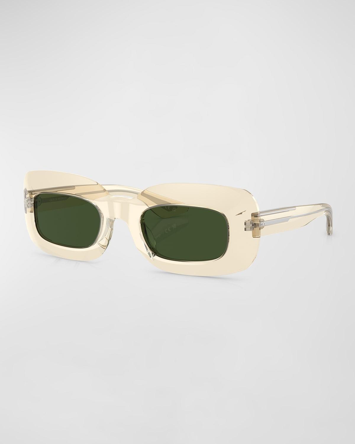 Beveled Acetate Rectangle Sunglasses Product Image