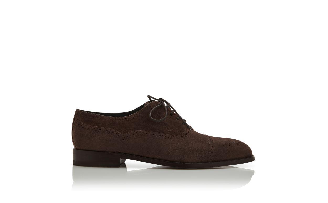 WITNEY Dark Brown Suede Cap Toe Oxfords Product Image