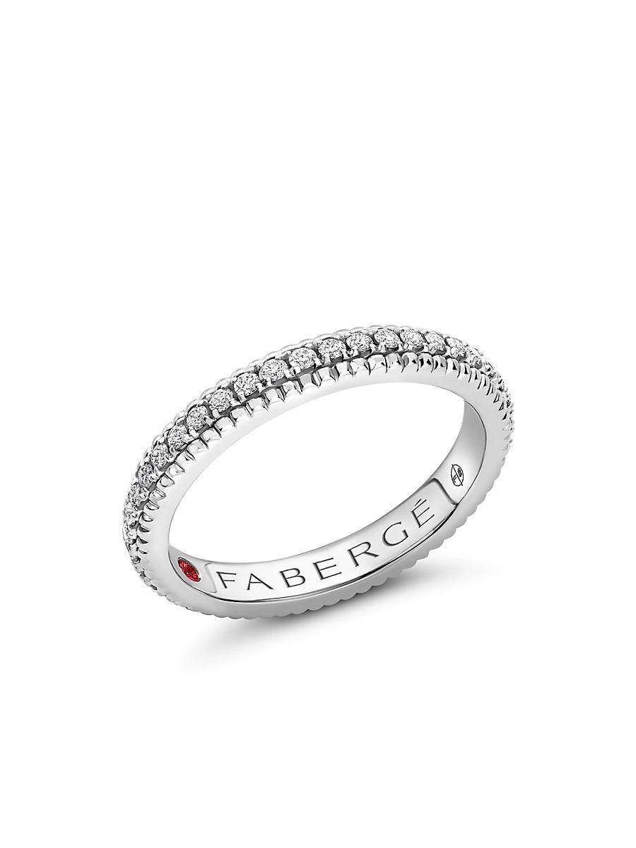 Womens Colors of Love White Gold Diamond Fluted Eternity Ring Product Image