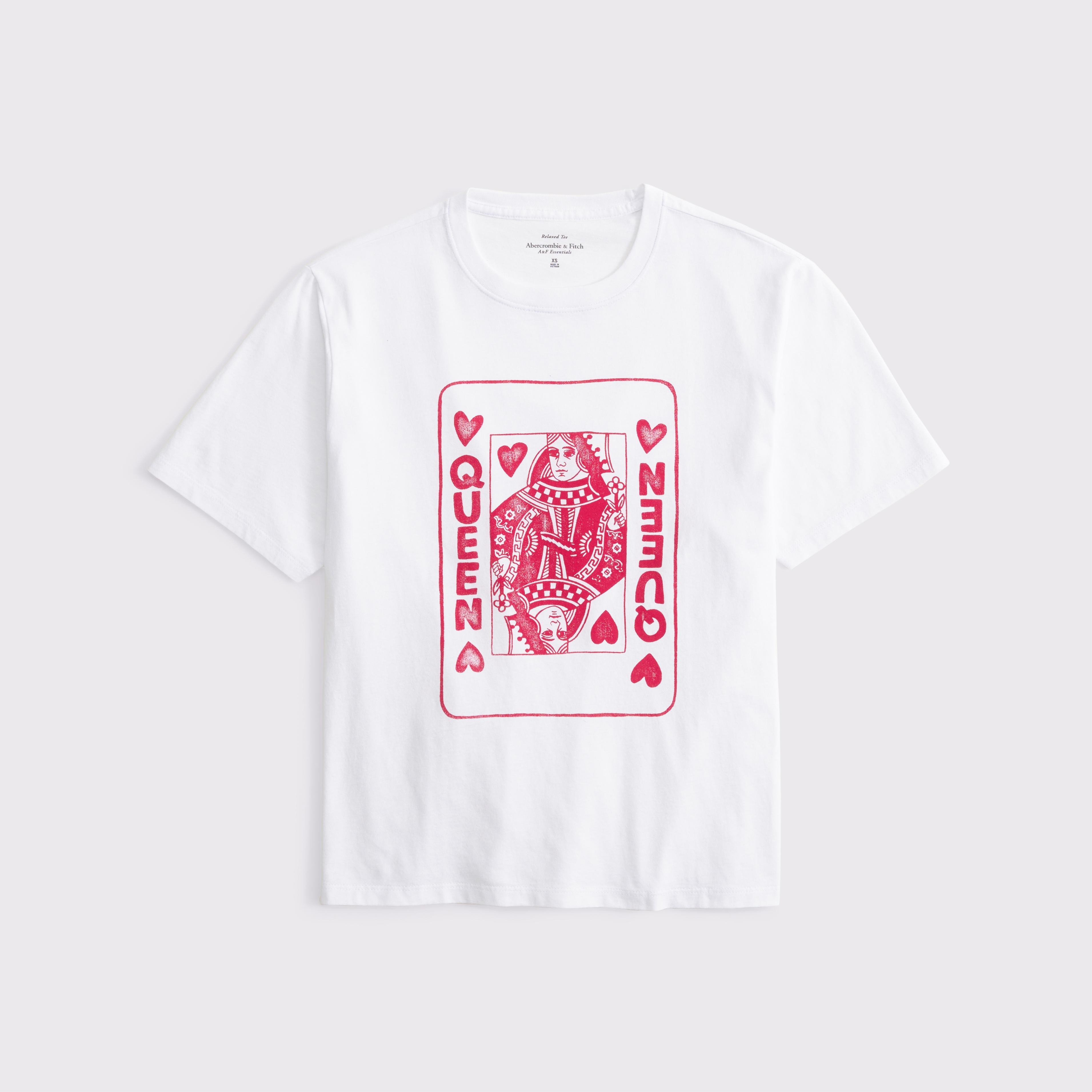 Short-Sleeve Queen of Hearts Graphic Relaxed Tee Product Image