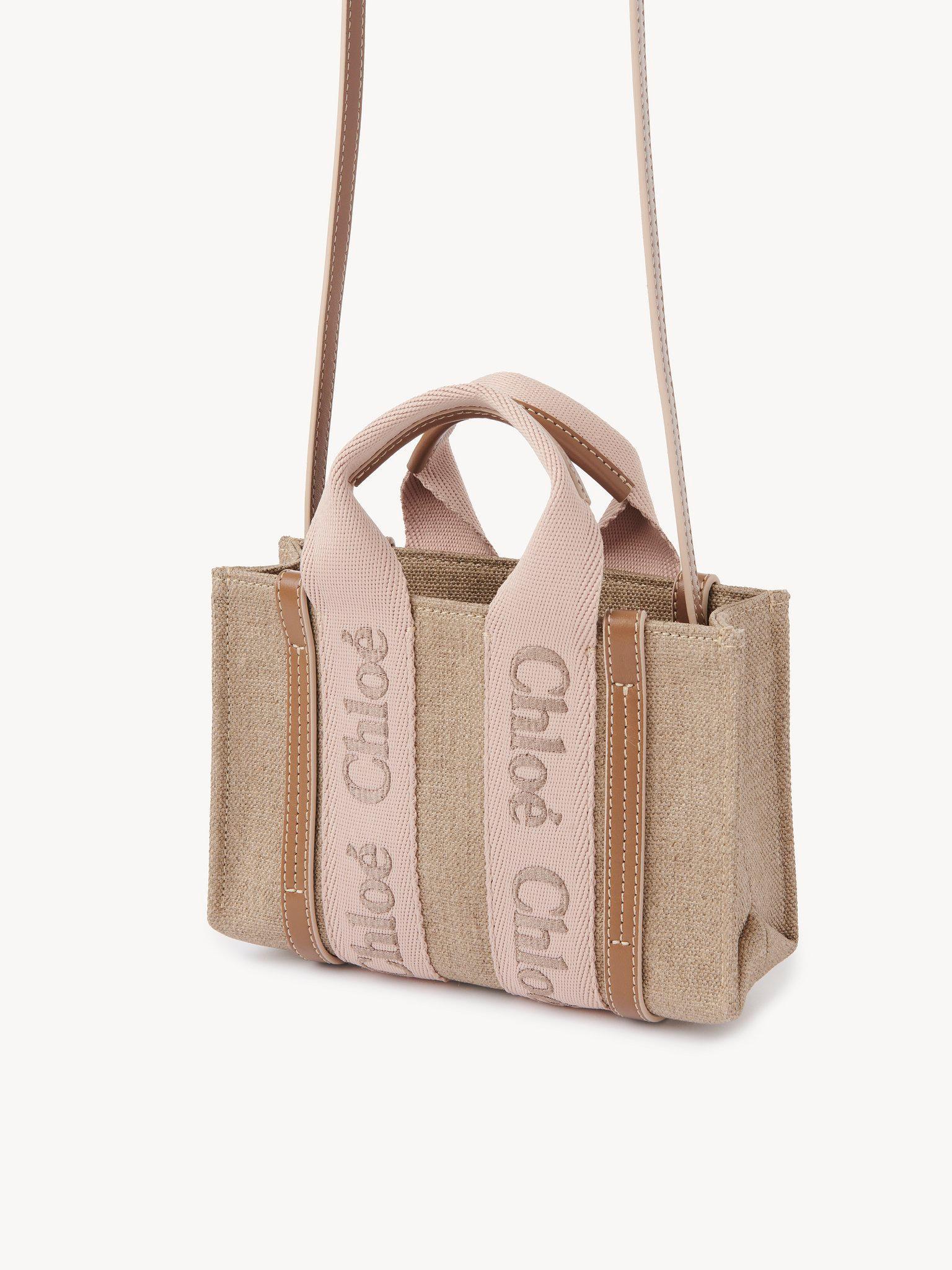 Mini Woody tote bag in linen Product Image