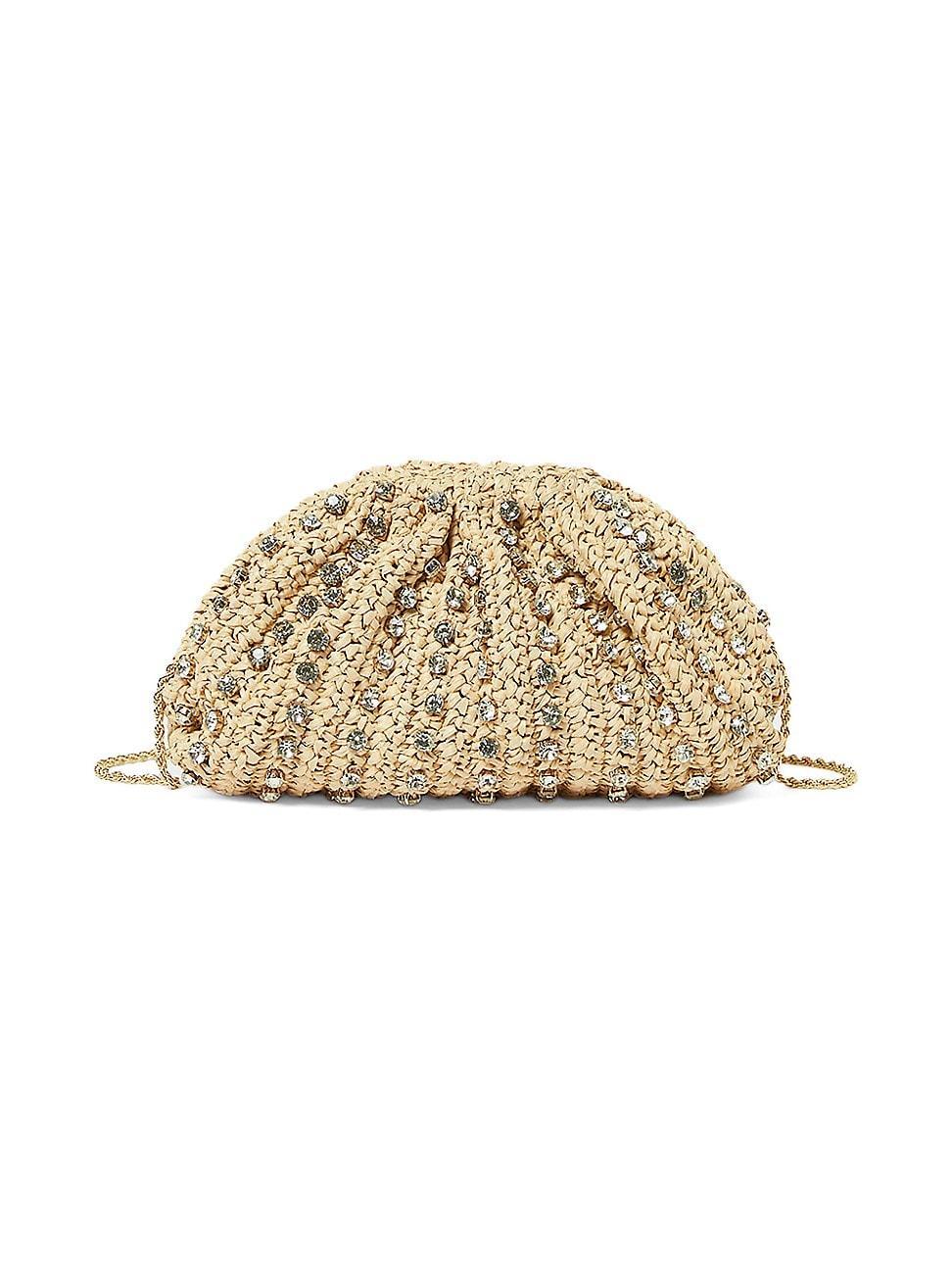 Womens Bailey Crystal-Embellished Raffia Bag Product Image