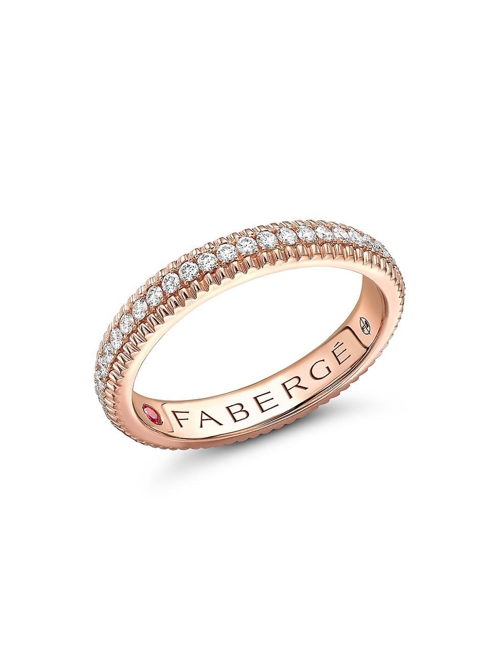 Womens Colours of Love Rose Gold Diamond Fluted Eternity Ring Product Image