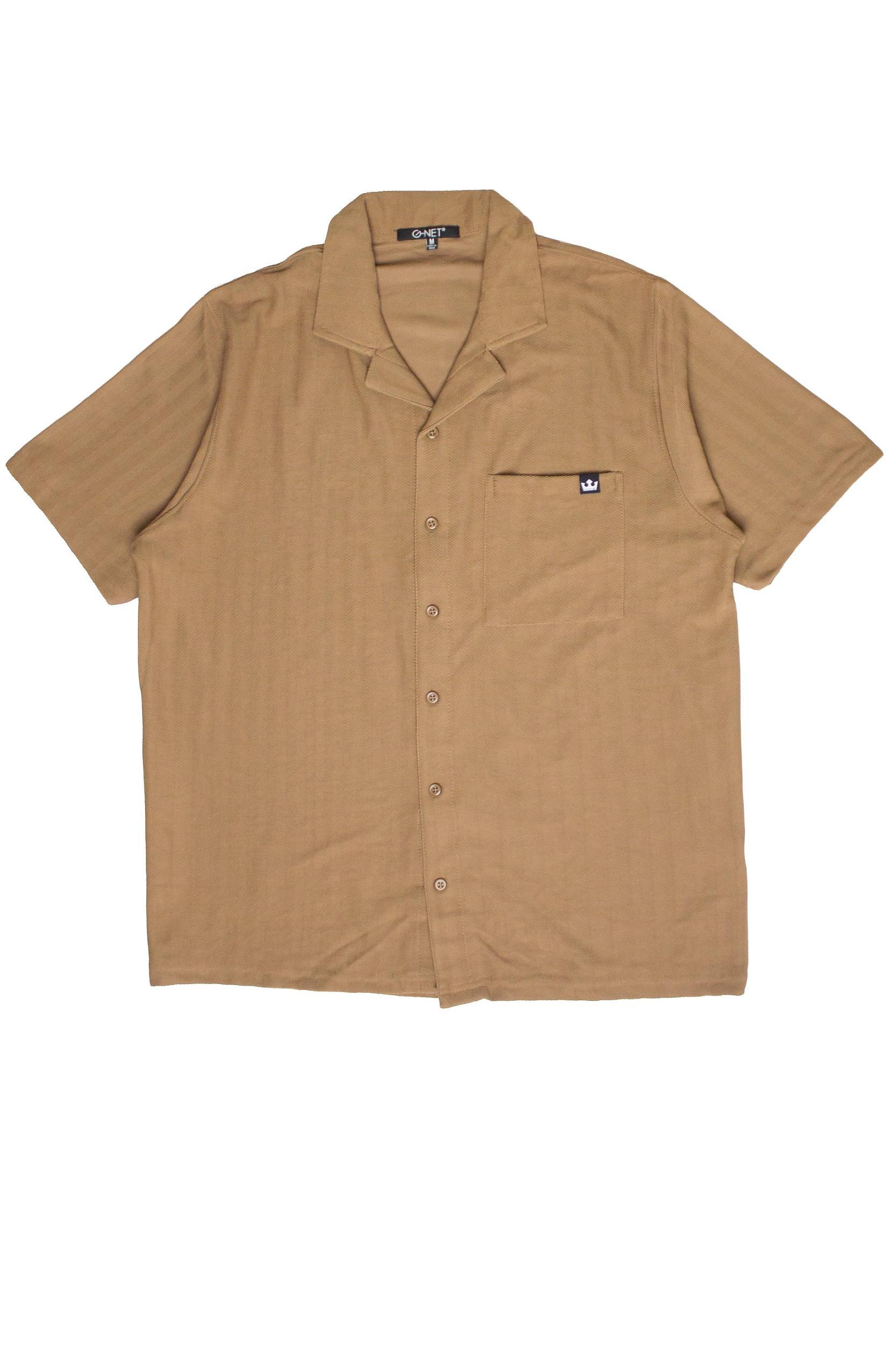Micro Herringbone Knit Button Up Shirt Product Image