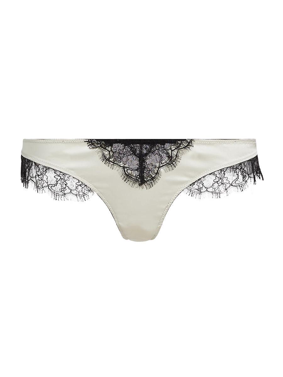 Womens Lace Inset Thong Product Image