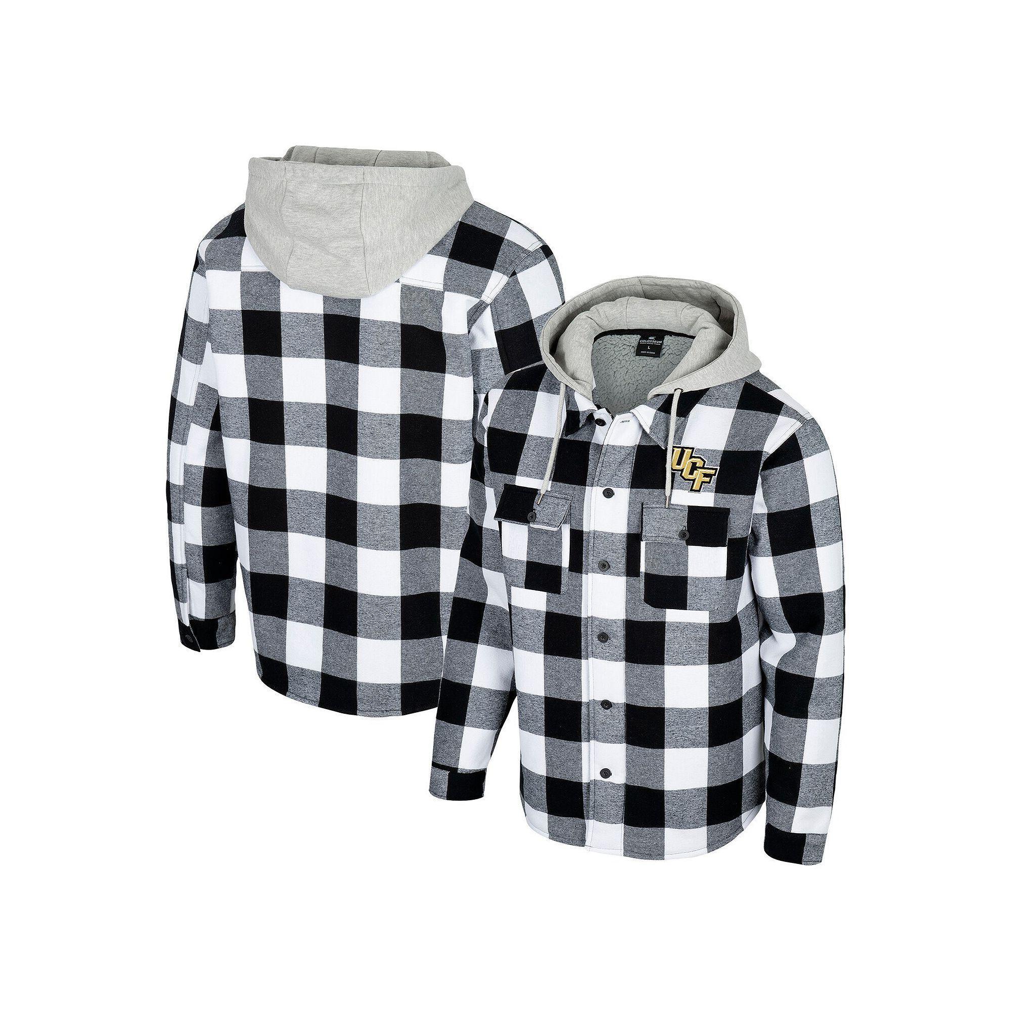 Men's Colosseum Black/White UCF Knights Buffalo Plaid Full-Zip Jacket, Size: 2XL Product Image