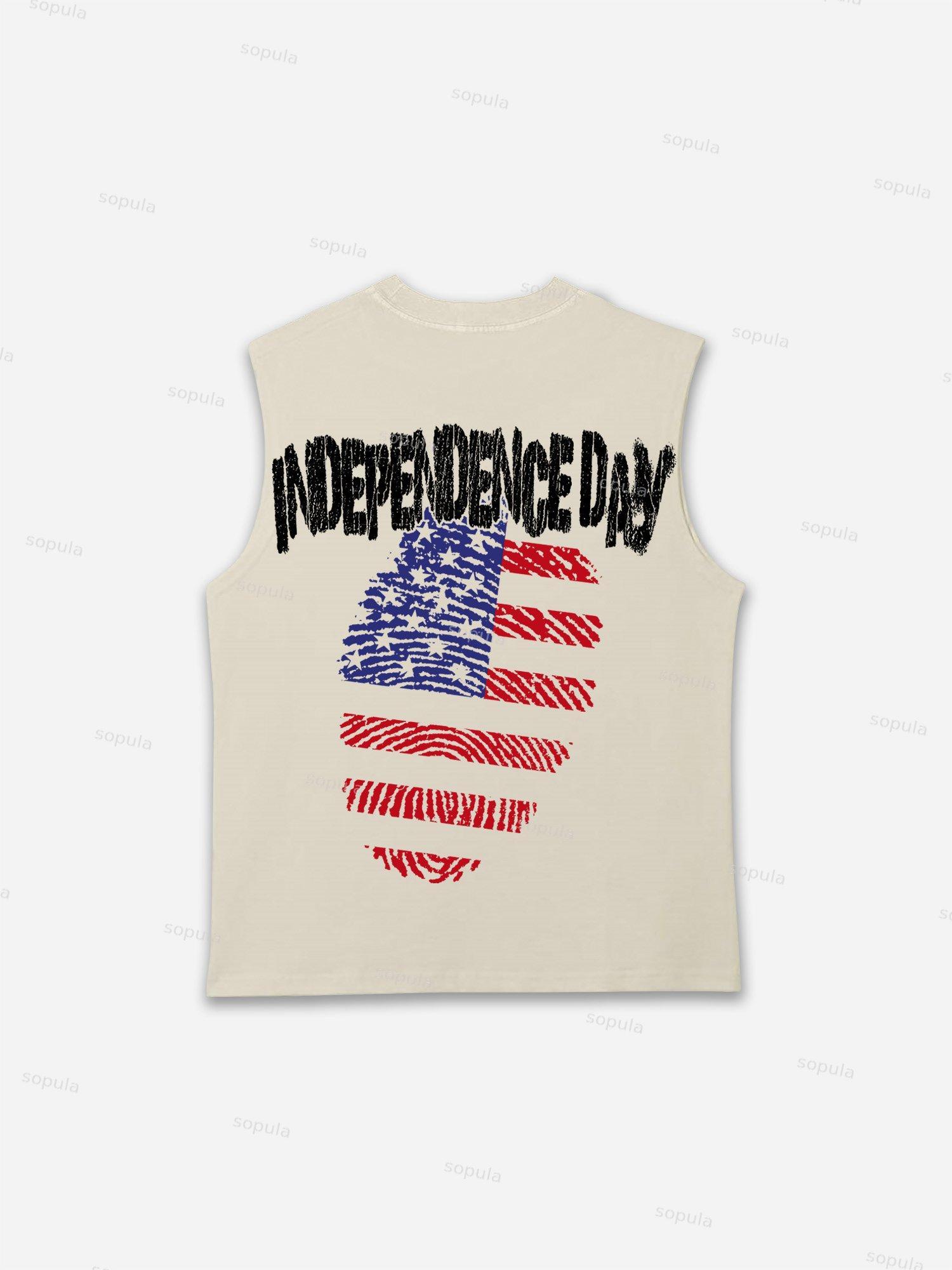 Sopula Independence Day Fingerprint Graphic Tank Top Product Image