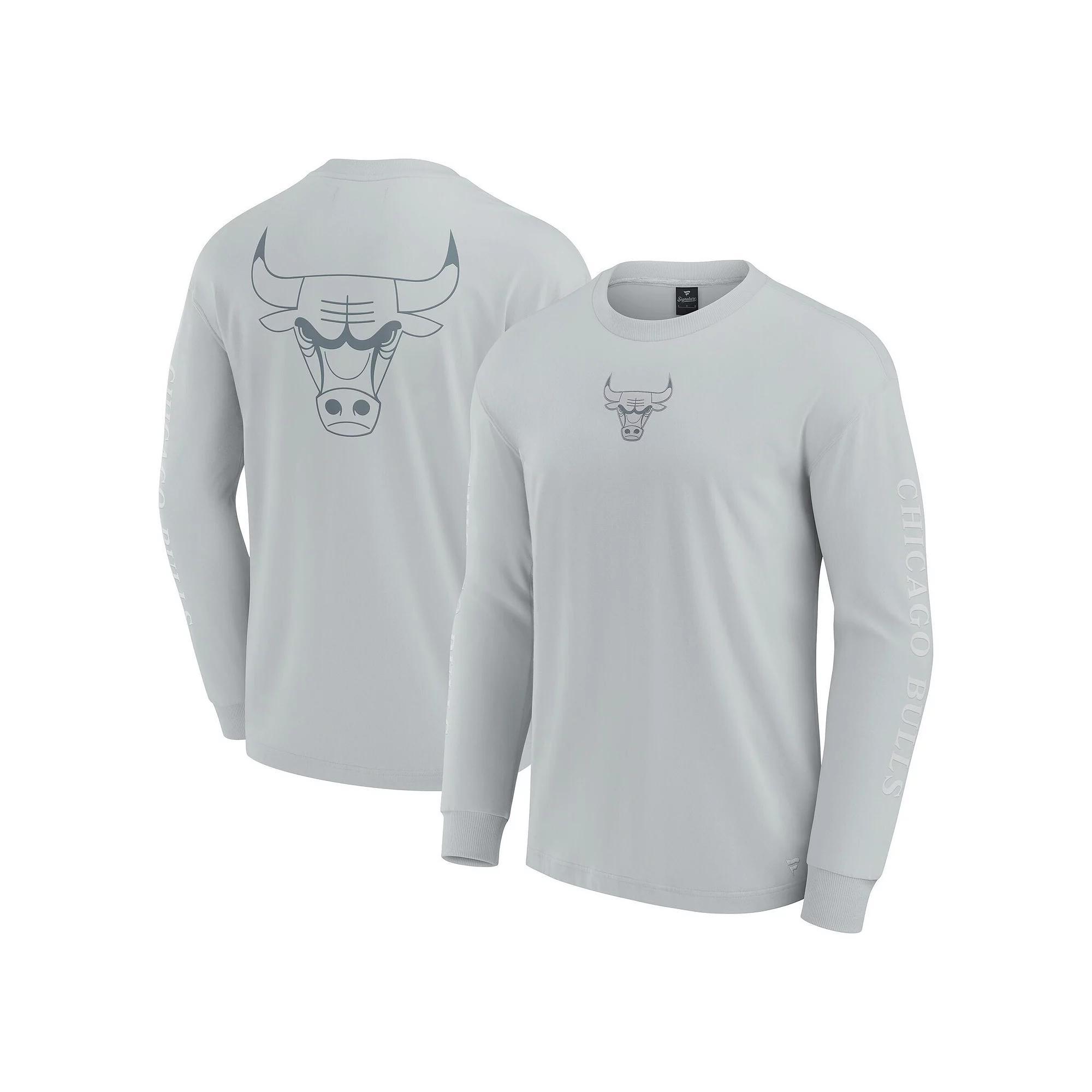 Men's Fanatics Gray Chicago Bulls Elements Strive Long Sleeve T-Shirt,  Product Image