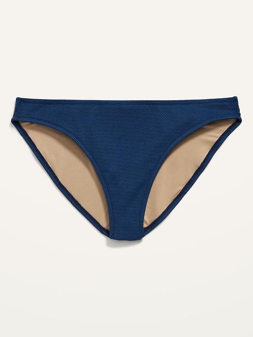 Mid-Rise Piqué Classic Bikini Swim Bottoms Product Image