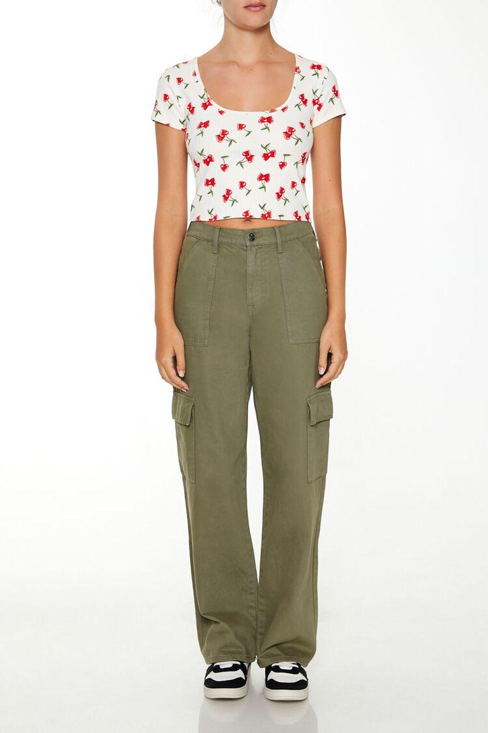 Cherry Print Cropped Tee | Forever 21 Product Image