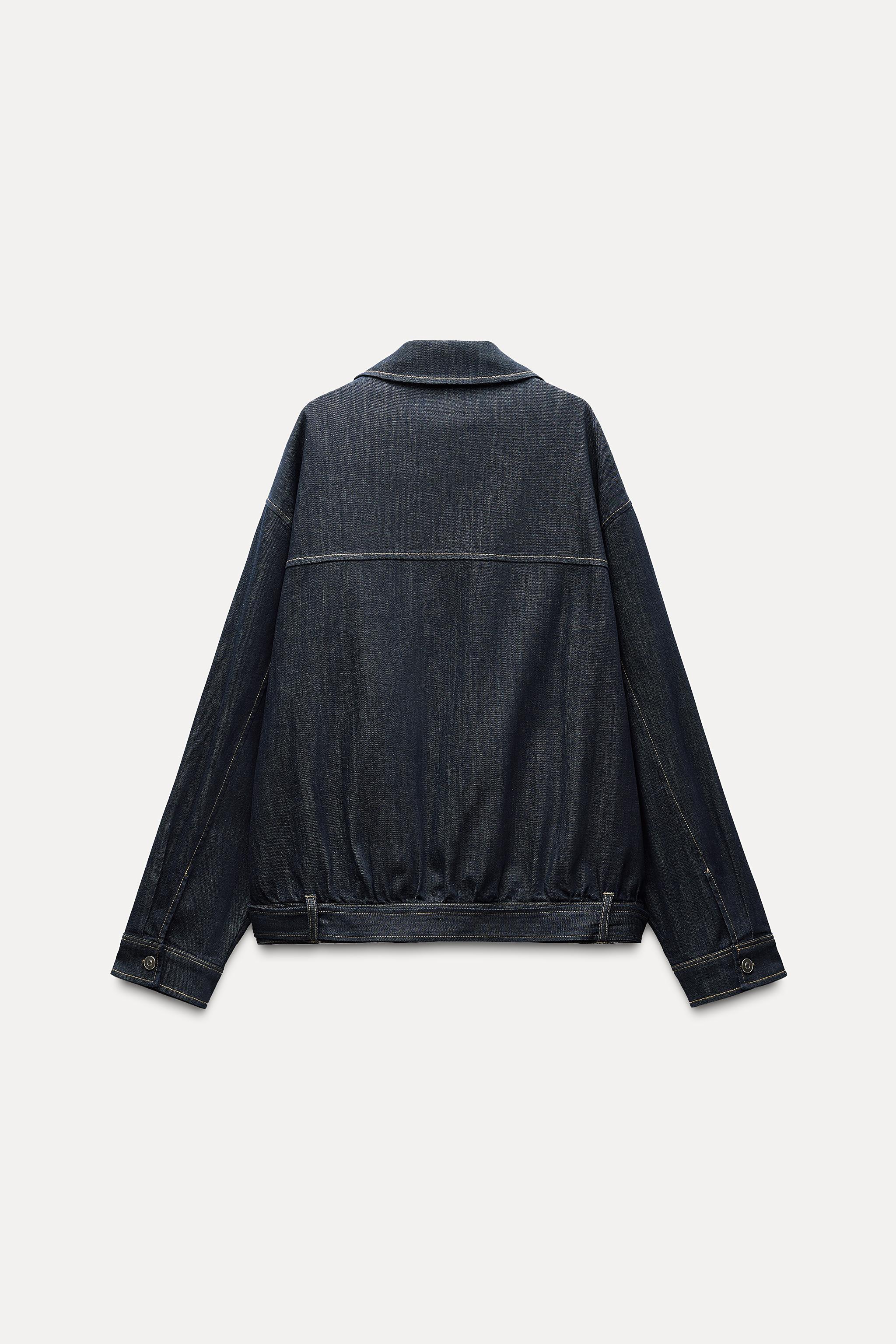 BELTED TRF DENIM JACKET Product Image