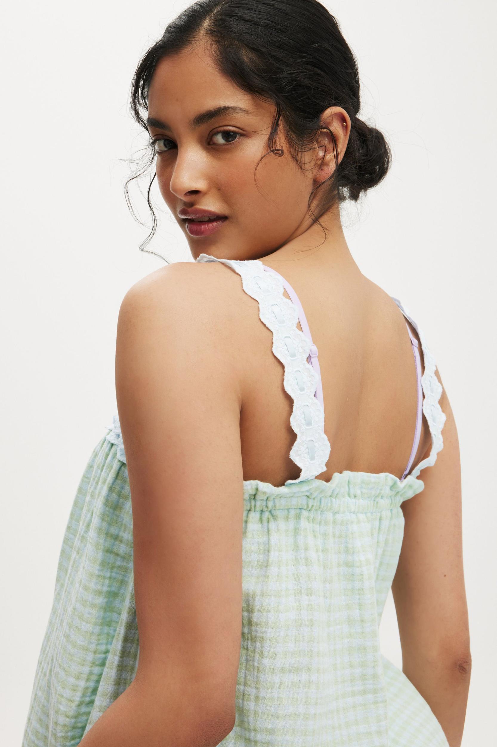 Lace Trim Babydoll Cami Set Product Image