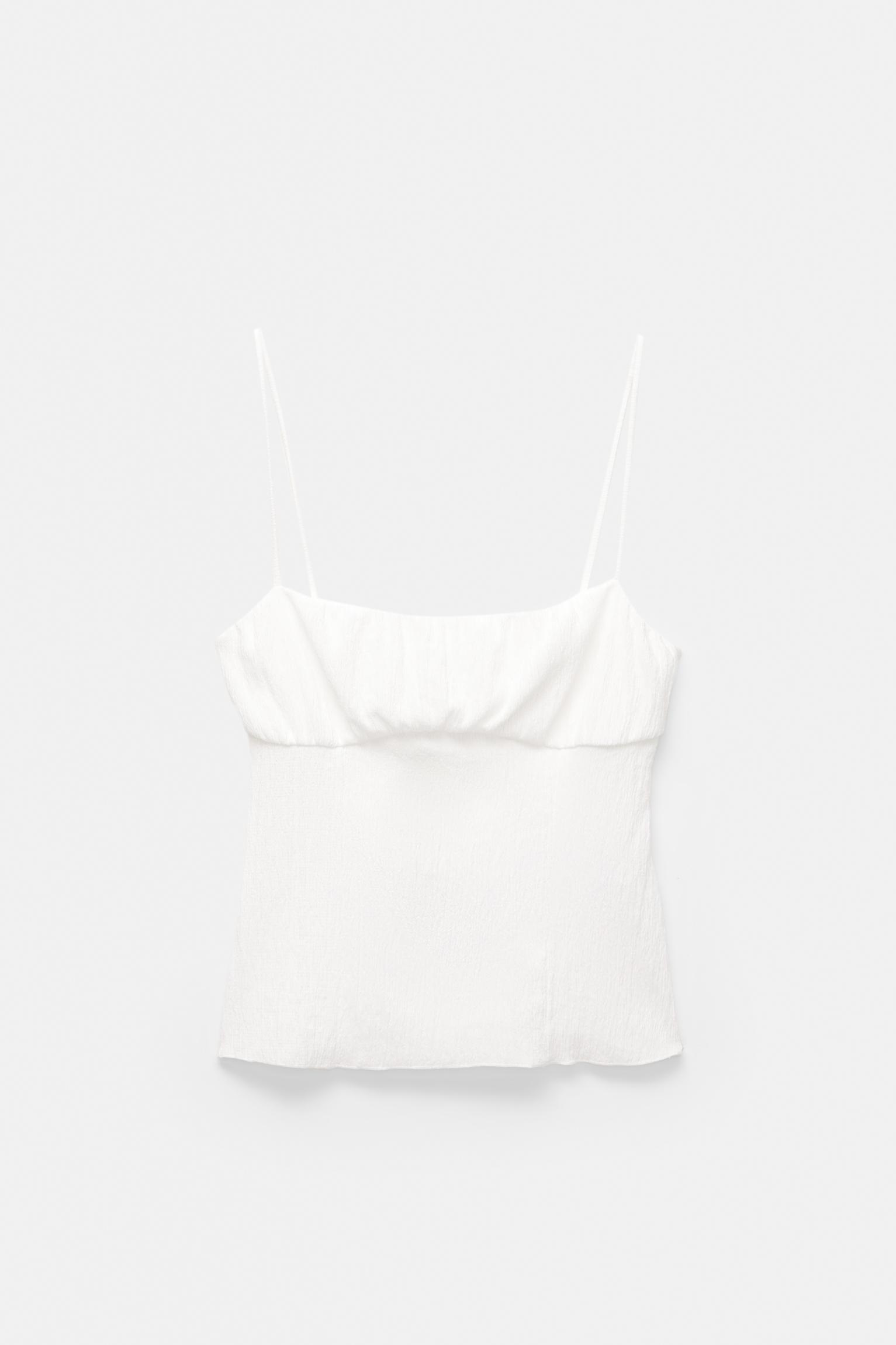 Corsetry-inspired top with thin straps Product Image