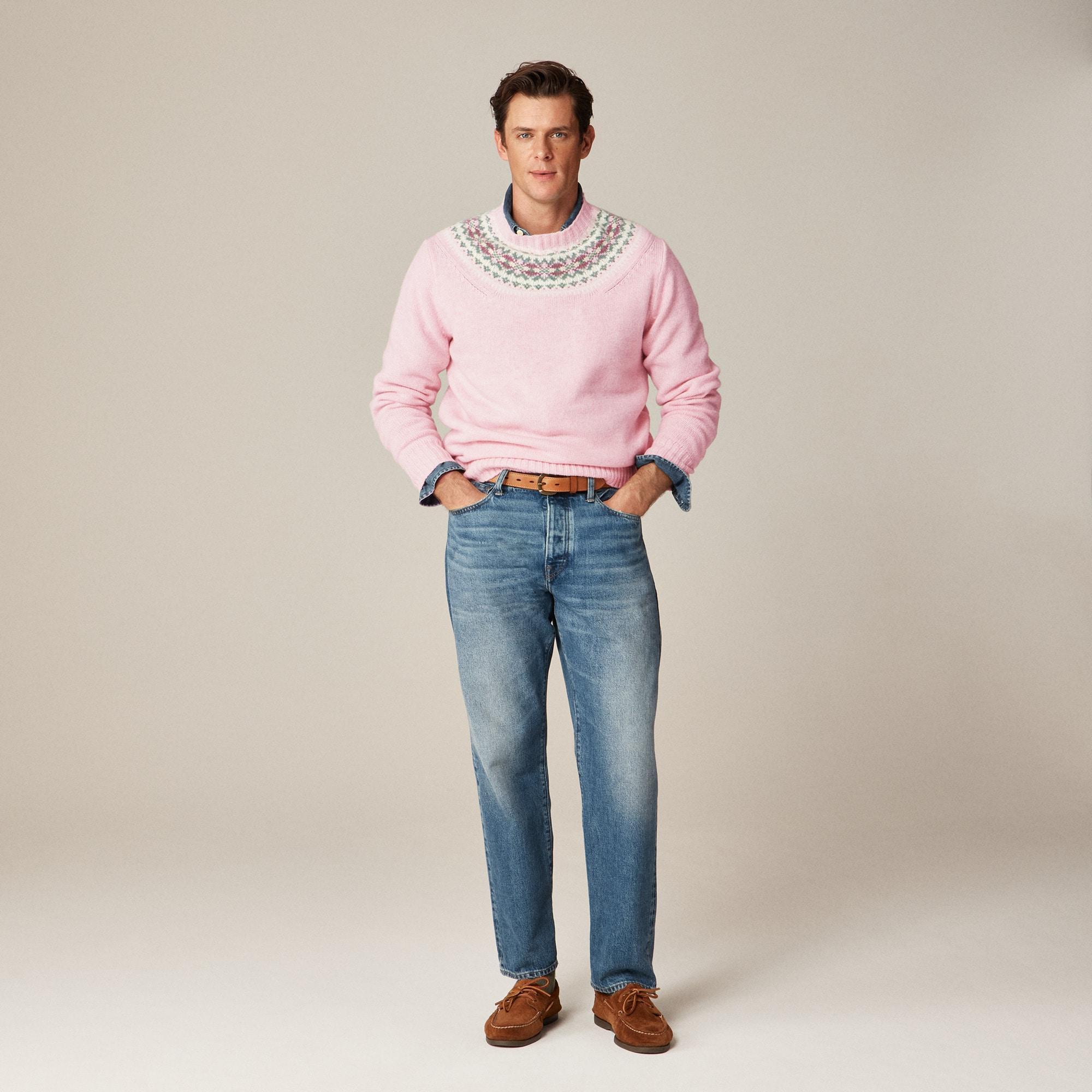 Fair Isle–yoked sweater in wool Product Image