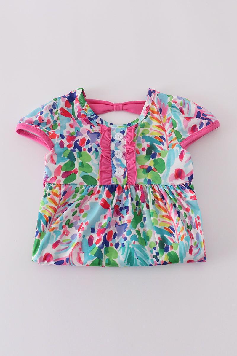Bow applique print mom&me dress Product Image