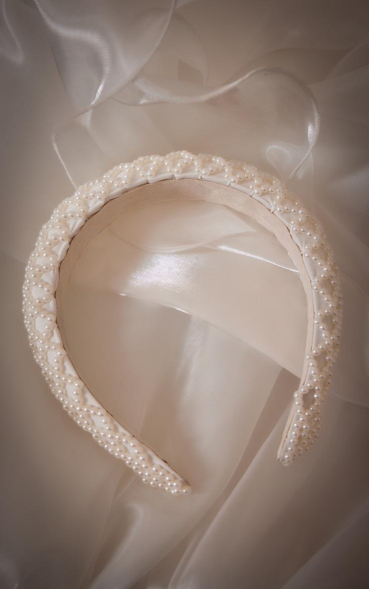 White Pearl Detail Headband Product Image