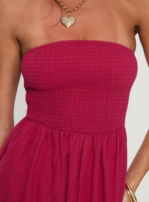 Dayona Strapless Maxi Dress Red Product Image