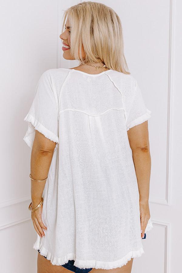 Open Book Frayed Shift Top In Ivory Curves Product Image