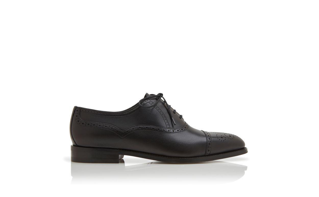 WITNEY Black Calf Leather Cap Toe Oxfords Product Image