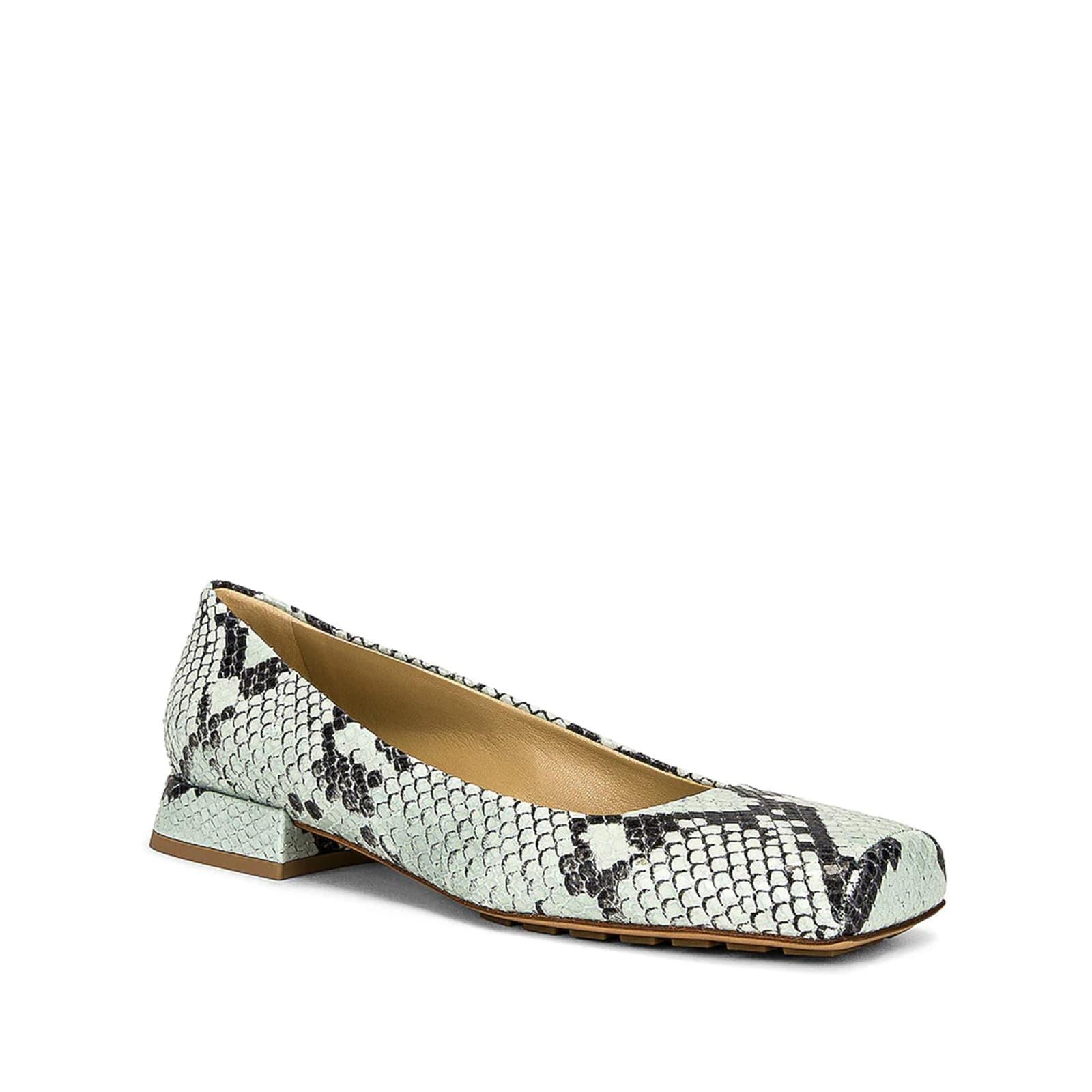 BOTTEGA VENETA Tower Square Toe Ballerina Flats In Green Product Image