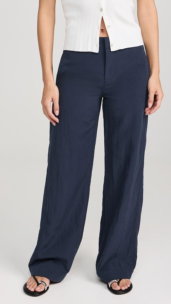 Vince Mid Rise Textured Wide Leg Trousers | Shopbop Product Image