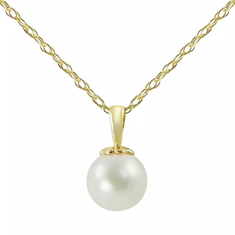 14k Gold Akoya Cultured Pearl Pendant, Womens White Product Image