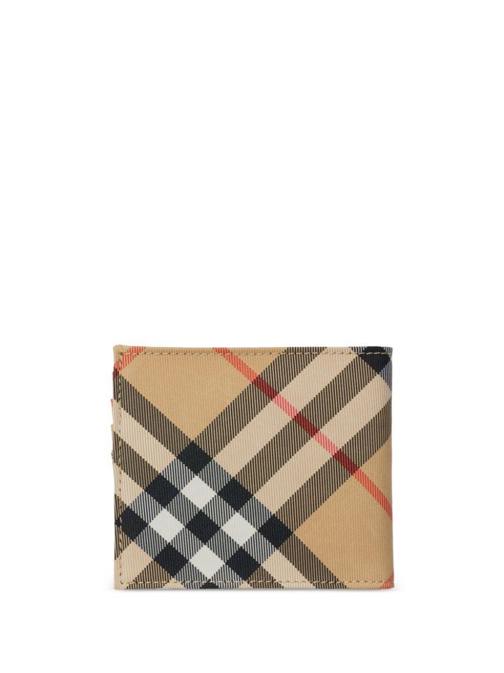 BURBERRY Ekd Check Bifold Wallet In Neutrals Product Image