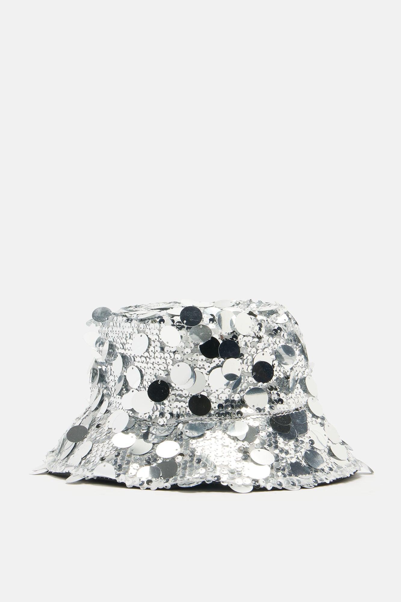 Disco Sequin Bucket Hat - Silver Product Image