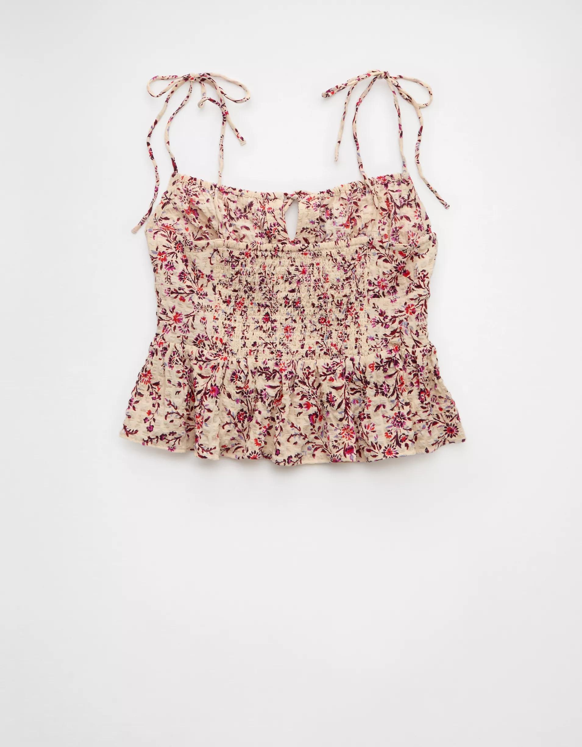 AE Tie Strap Corset Tank Top Product Image