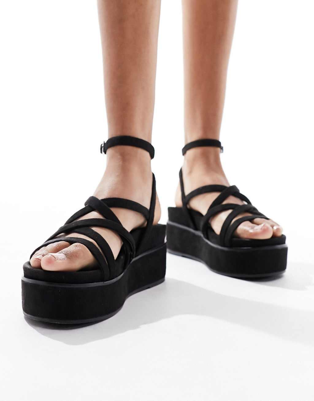 ASOS DESIGN Taurus 2 strappy flatform sandals Product Image