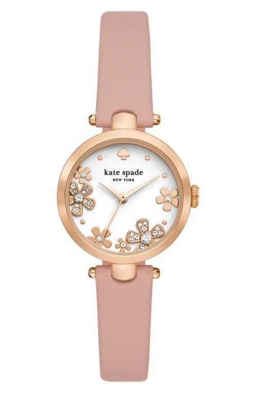 Womens Holland Rose Goldtone & Pink Leather Watch Product Image