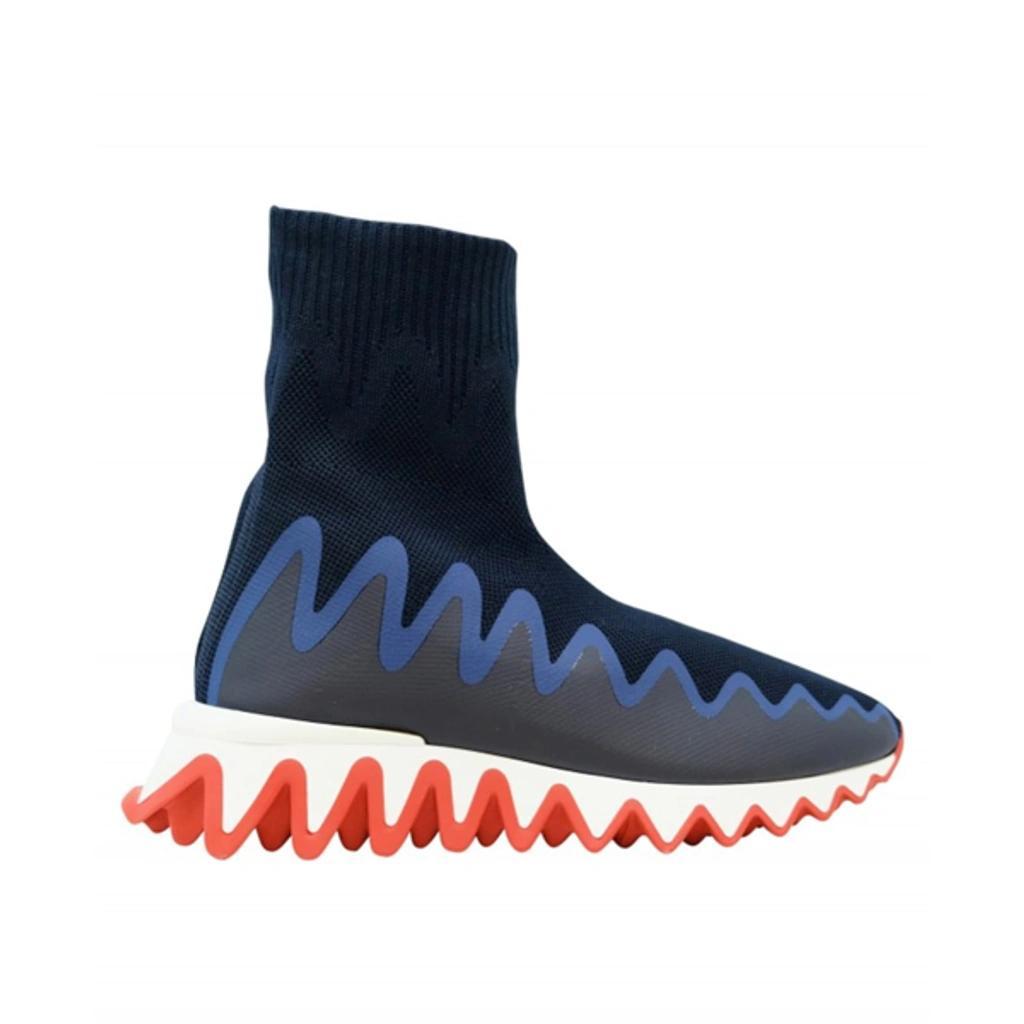 CHRISTIAN LOUBOUTIN Sharky Pull-on Sock Sneakers In Blue Product Image