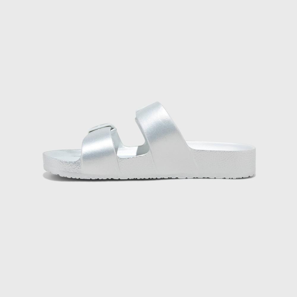 Womens Neida EVA Two Band Footbed Slide Sandals - Shade & Shore Silver 9 Product Image