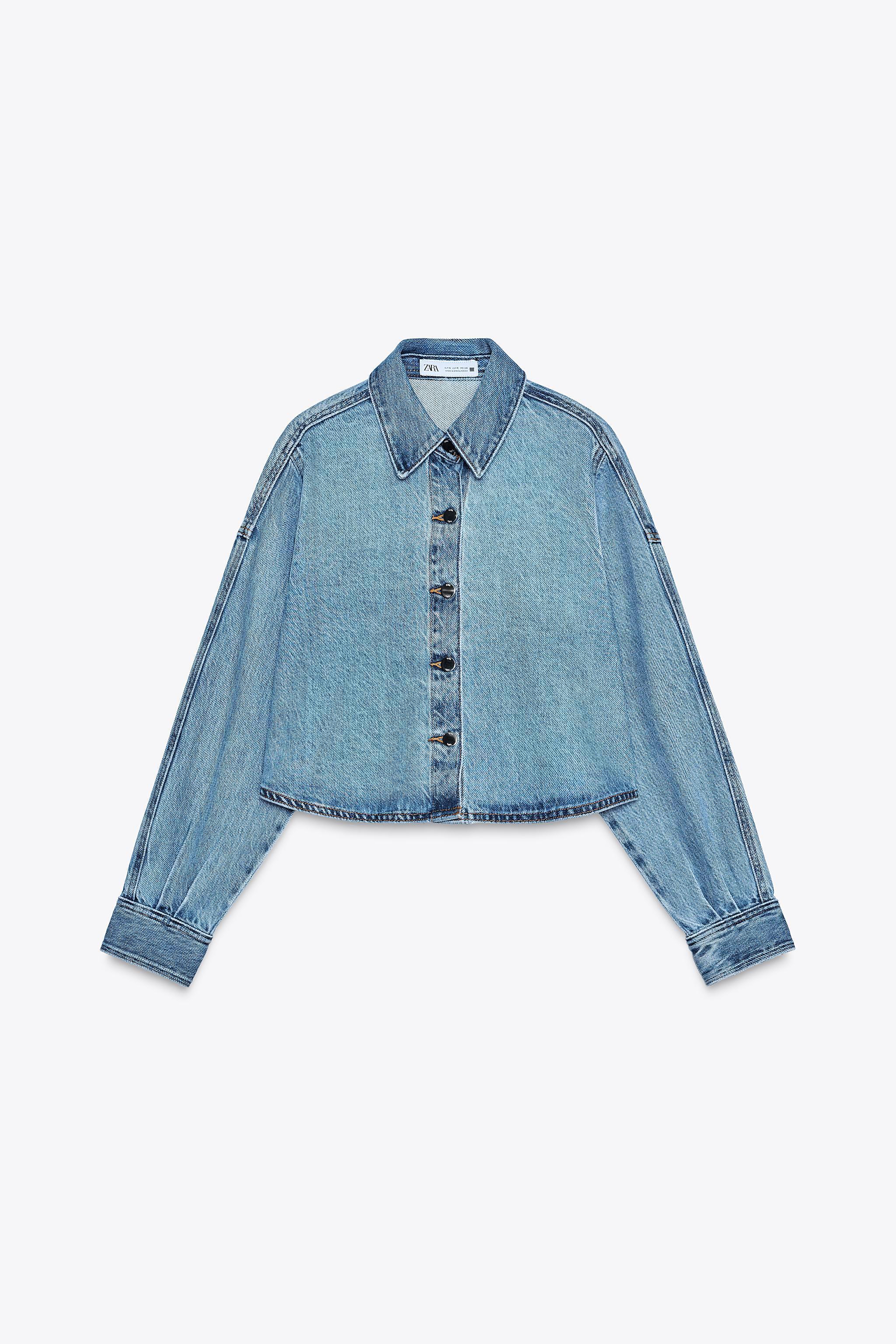 Z1975 CROPPED OVERSIZED DENIM SHIRT Product Image