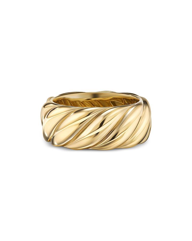 Womens Sculpted Cable Band Ring In 18K Yellow Gold Product Image