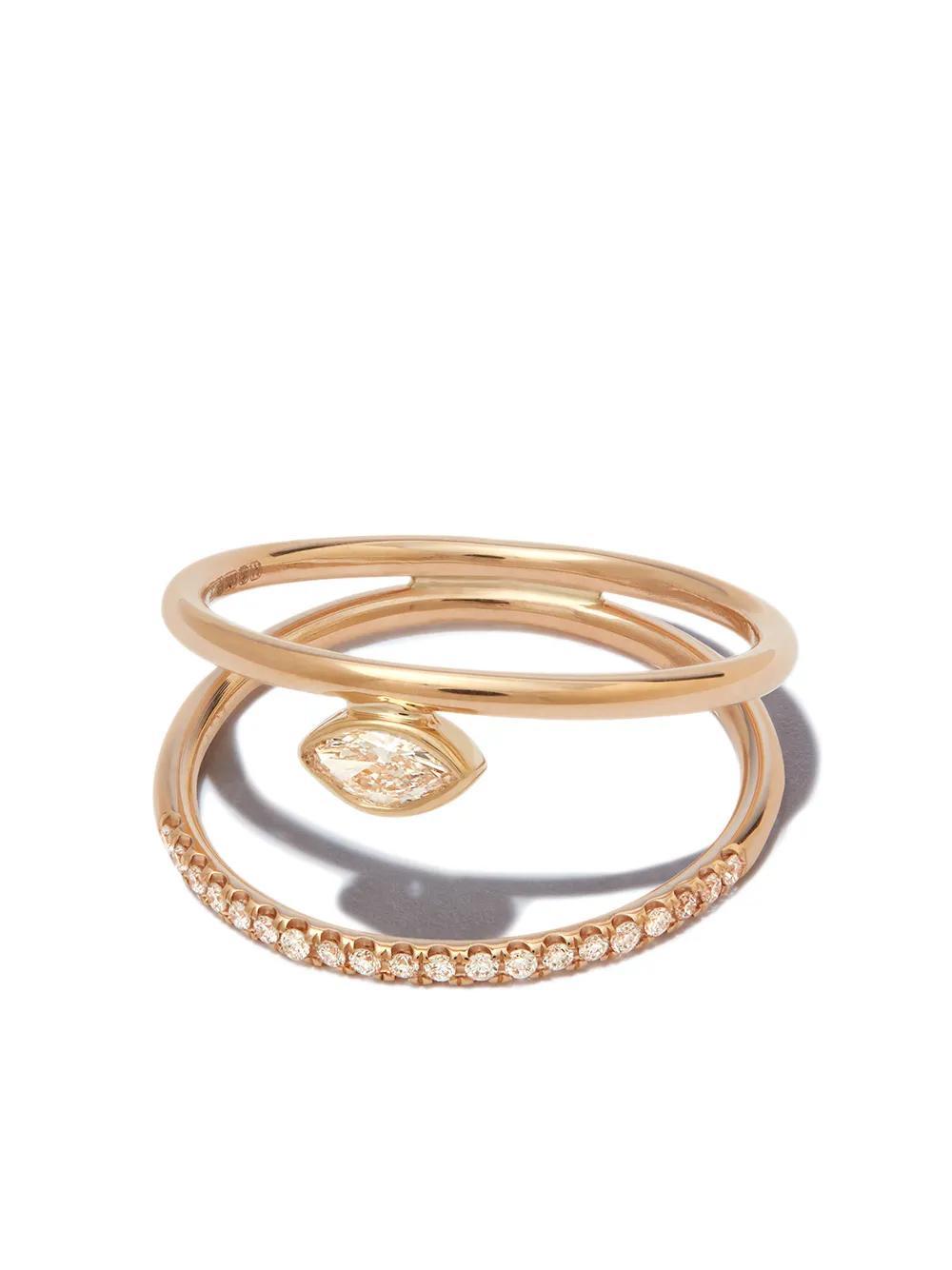 BY PARIAH 14k Yellow Gold Double Band Diamond Ring Product Image