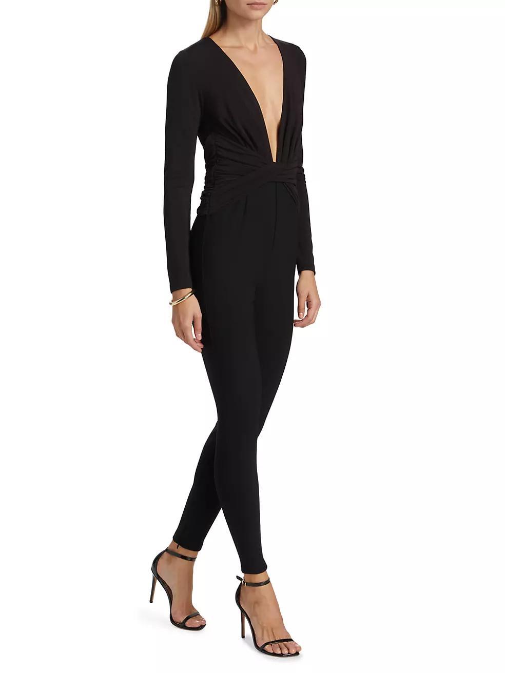 Twist Stretch-Jersey V-Neck Jumpsuit Product Image