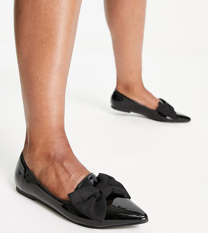 ASOS DESIGN Lake bow pointed ballet flats Product Image