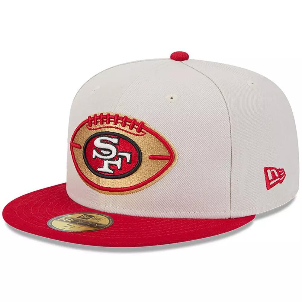 Men's New Era Stone/Scarlet San Francisco 49ers 2024 Sideline Historic 59FIFTY Fitted Hat, Size: 8, Team Product Image