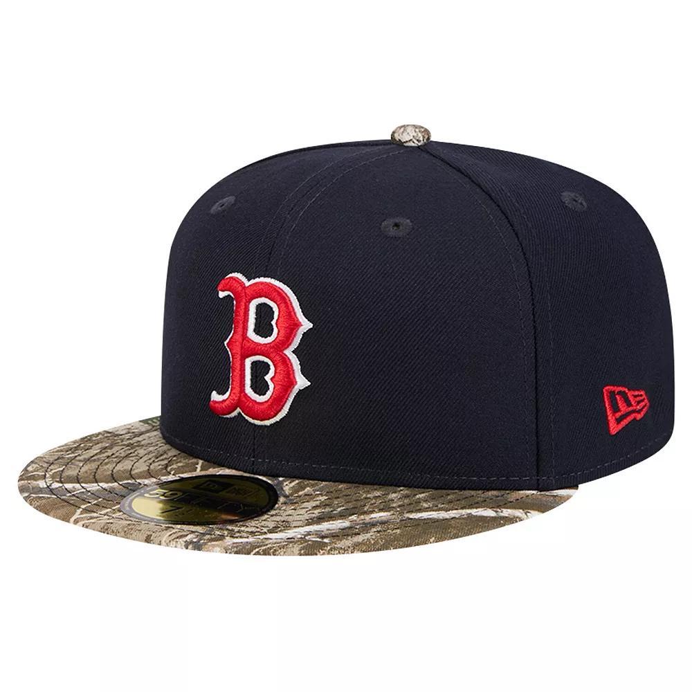 Men's New Era Navy Boston Red Sox Realtree Camo 59FIFTY Fitted Hat, Size: 7 7/8, Blue Product Image