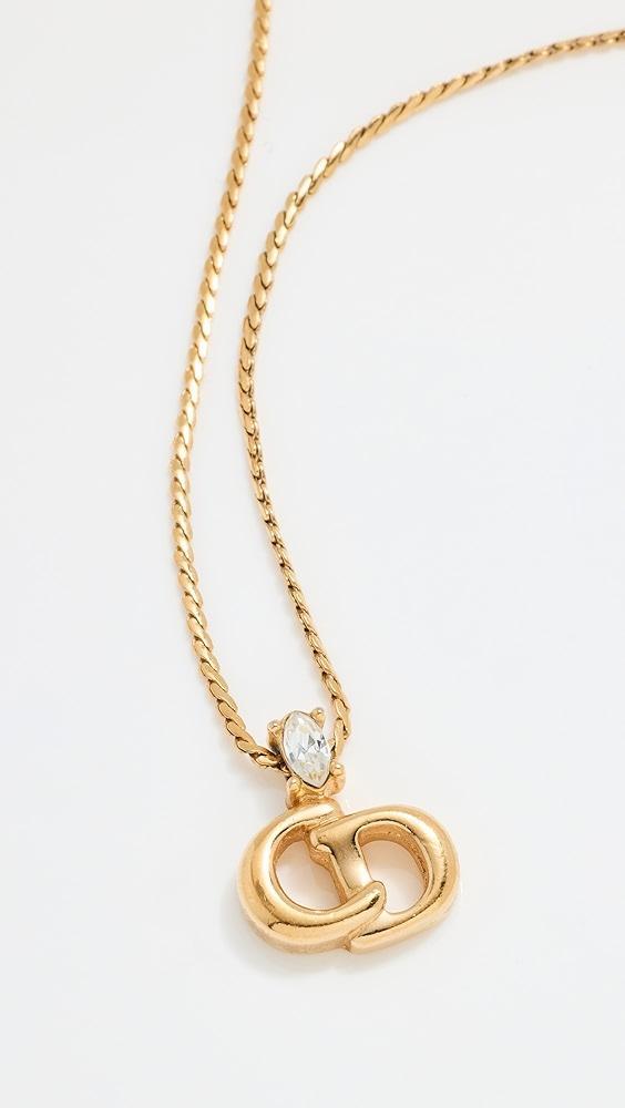 What Goes Around Comes Around Dior Gold Crystal CD Necklace | Shopbop Product Image