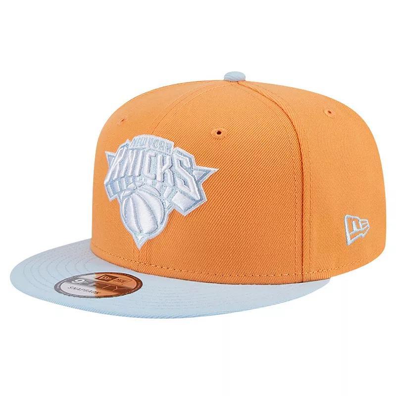 Men's New Era Orange/Light Blue New York Knicks 2-Tone Color Pack 9FIFTY Snapback Hat Product Image