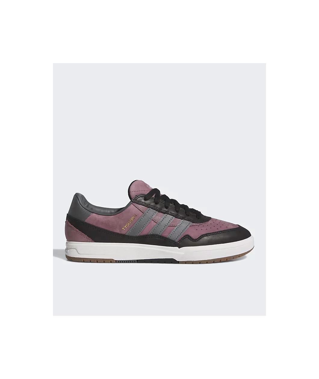 adidas Tyshawn II Shadow Fig, Core Black, & Charcoal Solid Grey Skate Shoes Product Image