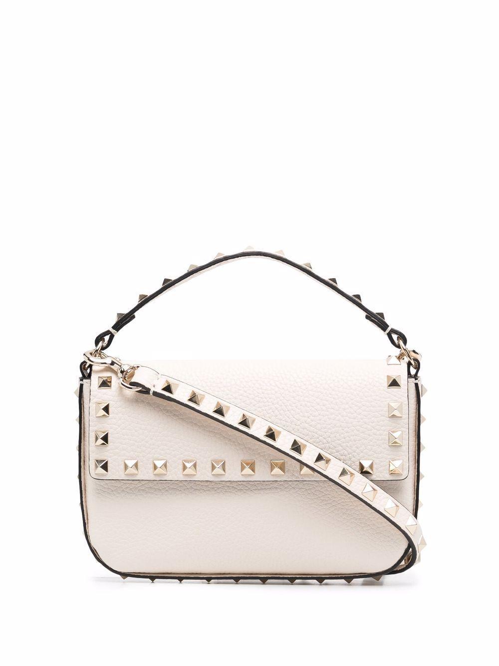 VALENTINO GARAVANI Rockstud Leather Mini Bag In White Product Image