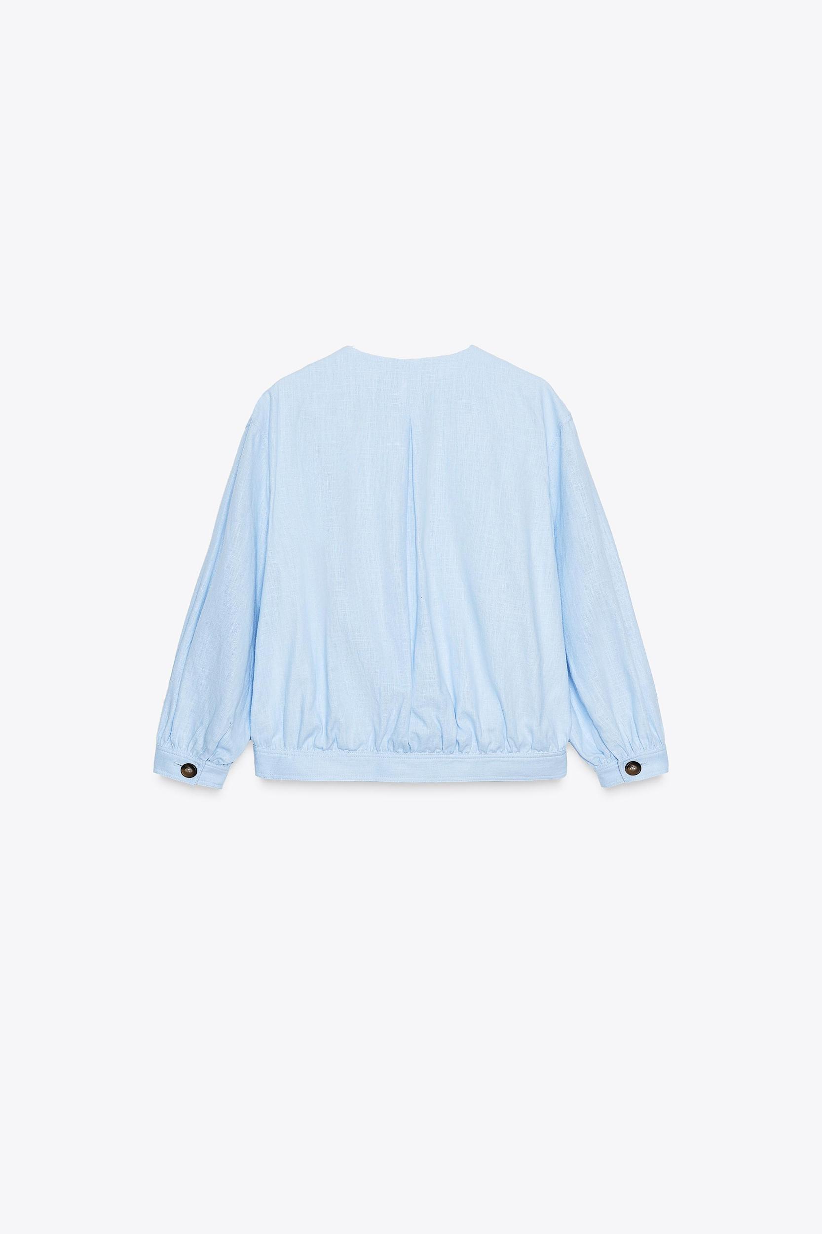 LINEN BOMBER JACKET Product Image