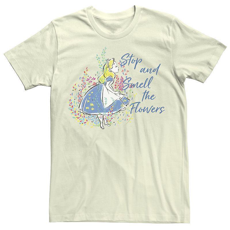 Disney's Alice In Wonderland Men's Stop And Smell The Flowers Tee, Size: Medium, White Product Image